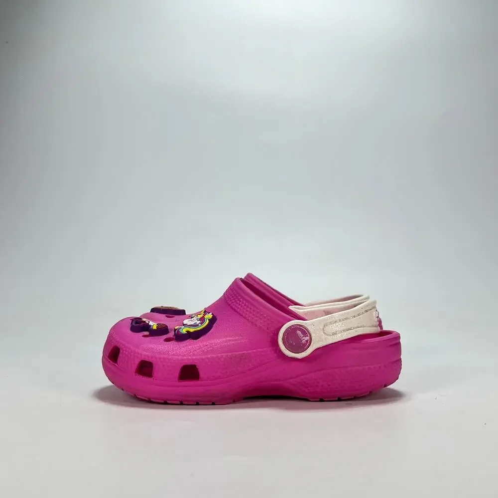 Crocs Fun Lab JoJo Siwa Clogs Pink White Comfortable Slip On Shoes Kids Size 11